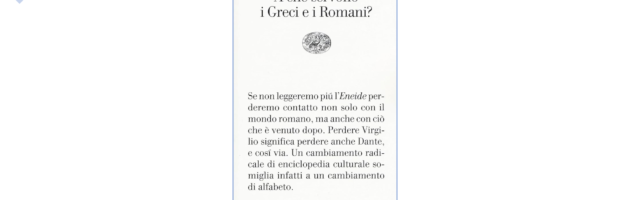 Maurizio Bettini, “A che servono i greci e i romani”